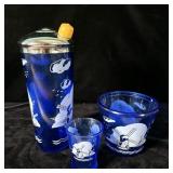 Vintage Hazel Atlas Glass Cobalt Blue Glass >
