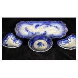 Antique Wheeling Pottery La Belle Flow Blue >