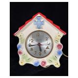 Hull Pottery Clock 1940s Birdhouse Clock