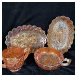 Antique Carnival Glass Imperial Marigold Pansy >