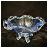 Vintage Imperial Glass Translucent Blue Laced >