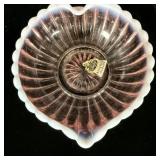 Vintage Fenton Pink & White Opalescent Ribbed >