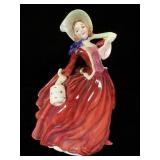 Royal Doulton Figurine Autumn Breezes Red Woman >