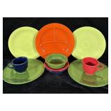 10pc misc. colors Fiesta Ware Plates, Bowls, Cups
