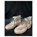 Vintage clear rubber rain boots