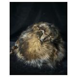 Antique real fur mink hand warmer