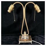 Antique Harvey Hubbell Art Deco Brass Double End >