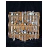 Vintage collector spoons on display Rack Donald >