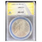 1880-S Silver Morgan Dollar MS63 ANACS