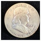 1957-D Silver Franklin Half-Dollar