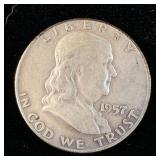 1957-D Silver Franklin Half-Dollar