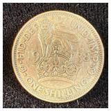 1939 Great Britain Silver One Shilling