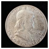 1954-S Silver Franklin Half-Dollar MS