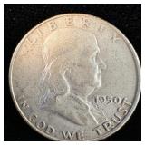 1950-D Silver Franklin Half-Dollar