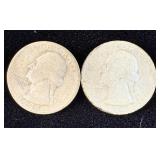 1934 & 1936 Silver Washington Quarters