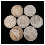(7) Silver Canadian Quarters 1914 & Up
