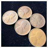 1917, 1917-S, 1917-D, 1918 & 1918-S Wheat Pennies