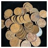 (50) Wheat Pennies Indian Head Penny