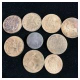 Large Copper Great Britain One Penny, Half-Penny >