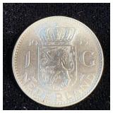 Uncirculated Silver 1955 One Gulden