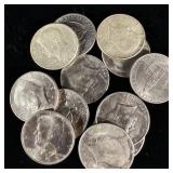 (12) Clad & Silver Kennedy Half-Dollars