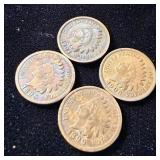 1895, 1899, 1903 & 1906 Toned Indian Head Pennies