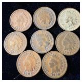 (8) Indian Head Pennies
