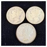 1918, 1918-S & 1918-D Silver Mercury Dimes