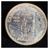 Uncirculated 1958 Canadian Silver Dollar