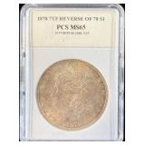 1878 7TF Rev. of 78 Silver Morgan Dollar Double >
