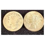 1923 & 1923-S Silver Mercury Dimes