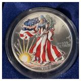1999 Colorized 1oz Silver Eagle in box