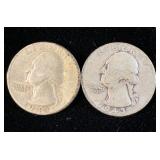 1943-D & 1943-S Silver Washington Quarters