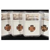 (4) 1C PF69RD Ultra Cameo NGC 2009-S Bronze Gem >