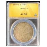 1889-O Silver Morgan Dollar AU50 ANACS