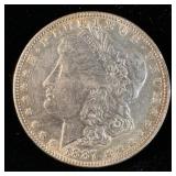 1887 Silver Morgan Dollar Die Clash Obv. Double 7