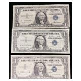 (3) $1 Silver Certificate 1957, 1957-A & 1957-B