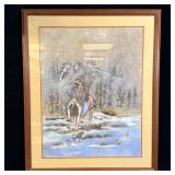 Vintage Signed Native American Sand Painting>