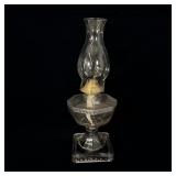 Antique Clear Glass Greek Key Oil lamp