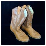 Old West Kids Brown Synthetic Ostrich Leather >