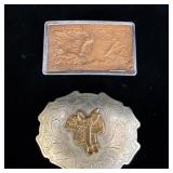 (2) vintage nickel silver copper and brass