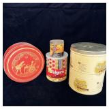 (2) vintage metal tins Schwans ice cream,