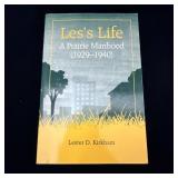 Autographed Les's Life prairie manhood 1929-1940