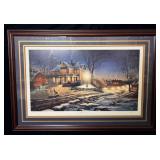 Framed Signed/Numbered Terry Redlin 'Lights of >