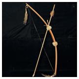 Native American Leather and Real Fur Bow & Arrow