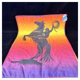Professionally Longarmed Roping Cowboy Wall Quilt>