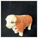 Vintage Chalk Ware Bull Piggy Bank >