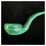 Green malachite stone pipe Has been cracked and