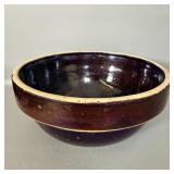 Antique brown glaze red wing stoneware bowl 7