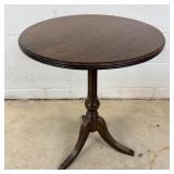 Antique mahogany pedestal pie crust wine table